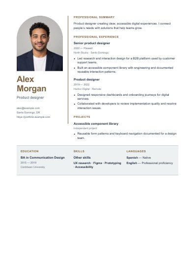 Bangkok resume template, first PDF page