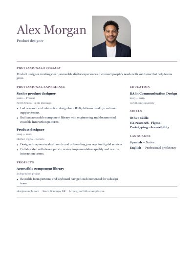 Buenos Aires resume template, first PDF page
