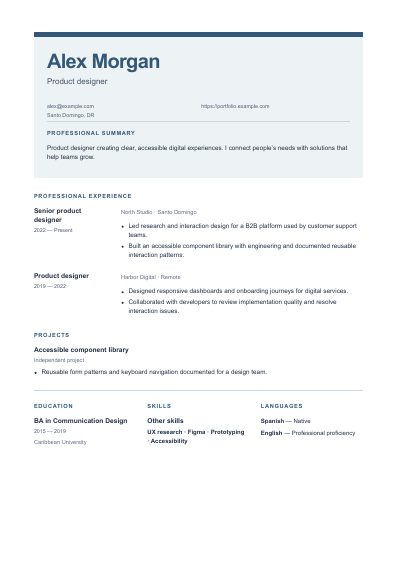 Circuit resume template, first PDF page