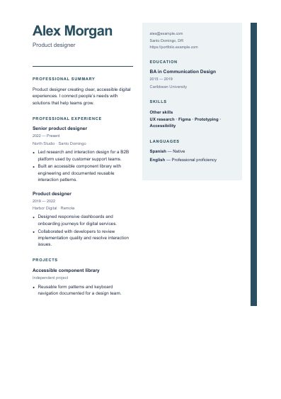 Director resume template, first PDF page