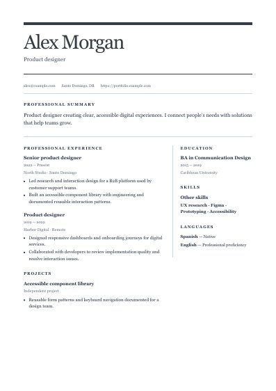 Dispatch resume template, first PDF page