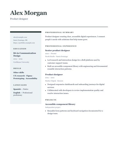 Notary resume template, first PDF page