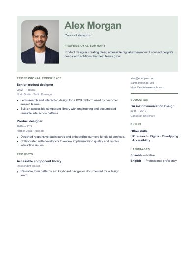 Seattle resume template, first PDF page