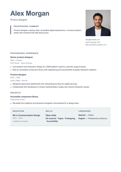 Seoul resume template, first PDF page