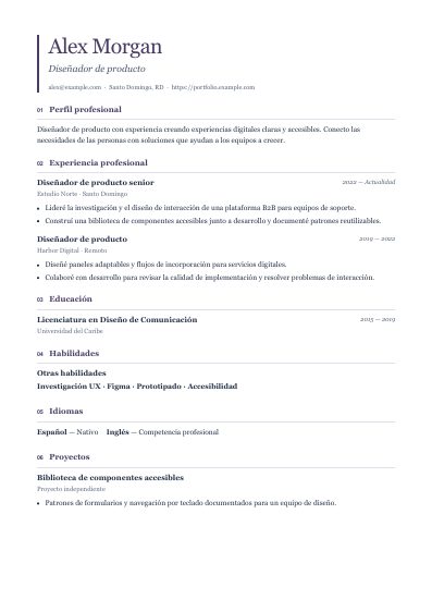 Primera página PDF de la plantilla Academic