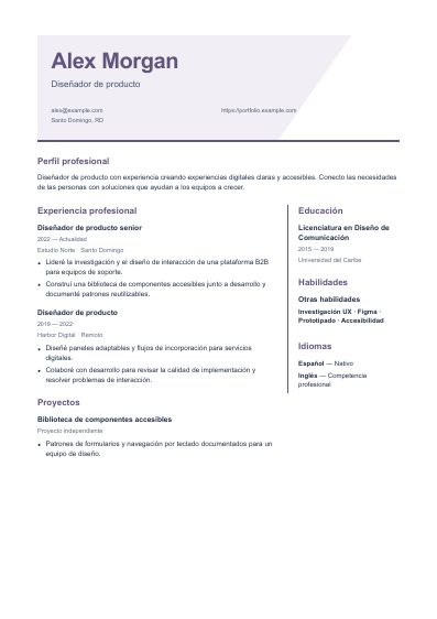 Primera página PDF de la plantilla Aurora