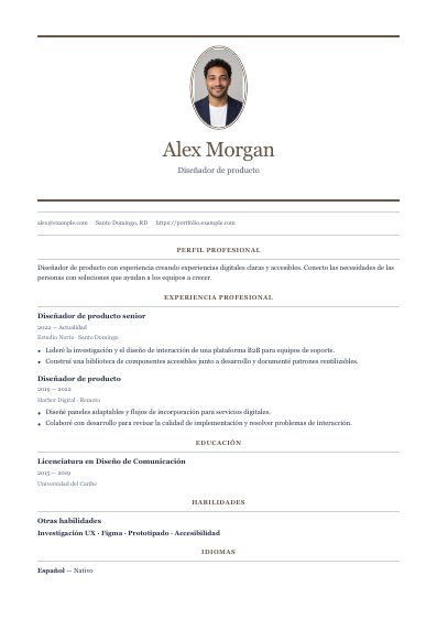 Primera página PDF de la plantilla Cameo Classic