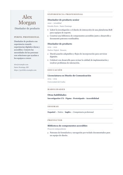 Primera página PDF de la plantilla Cameo