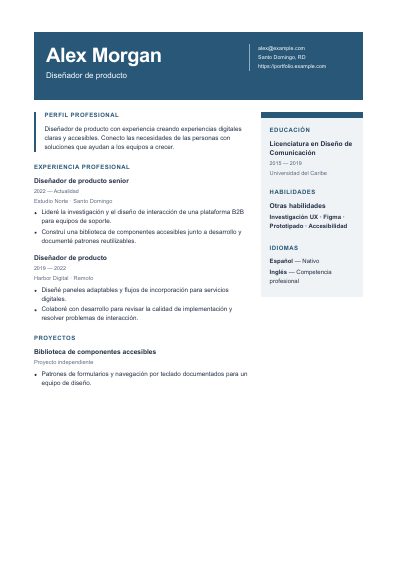 Primera página PDF de la plantilla Cobalt