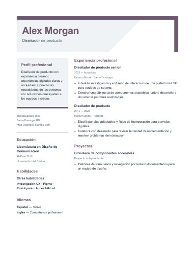 Primera página PDF de la plantilla Facet