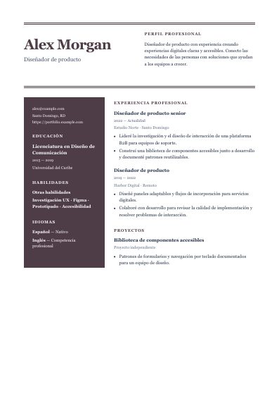 Primera página PDF de la plantilla Folio