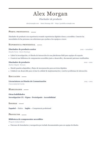 Primera página PDF de la plantilla Heritage