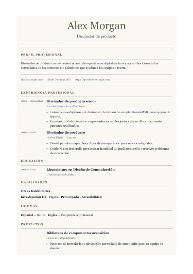 Primera página PDF de la plantilla Ivory