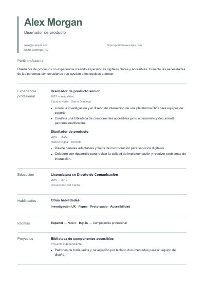 Primera página PDF de la plantilla Linnea