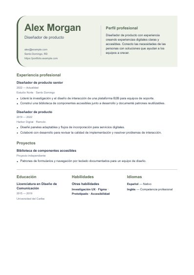 Primera página PDF de la plantilla Meadow