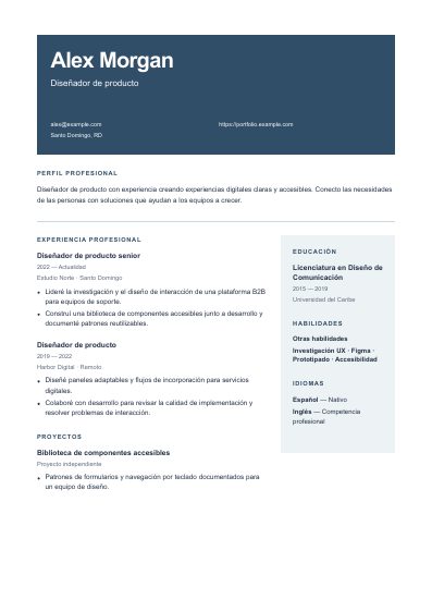Primera página PDF de la plantilla Metro