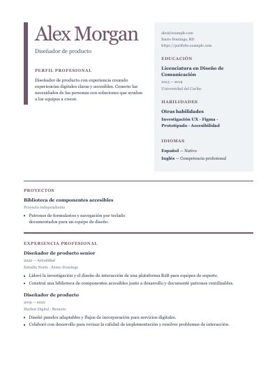 Primera página PDF de la plantilla Muse