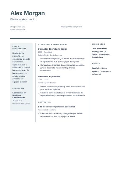 Primera página PDF de la plantilla Nordic
