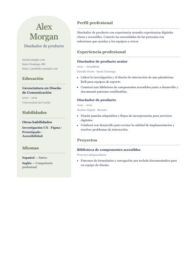 Primera página PDF de la plantilla Olive