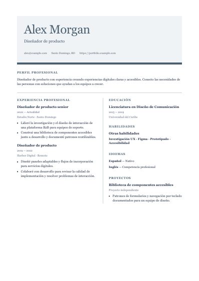 Primera página PDF de la plantilla Panorama
