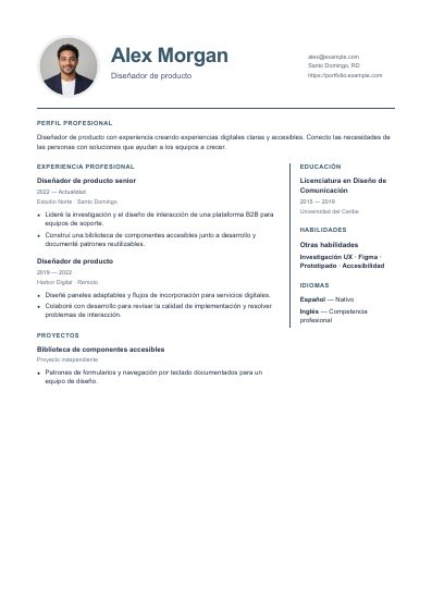Primera página PDF de la plantilla Portrait