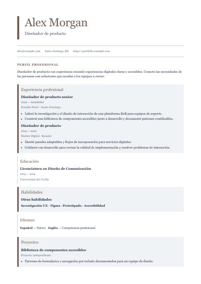 Primera página PDF de la plantilla Stanza