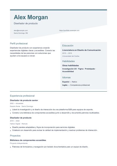 Primera página PDF de la plantilla Tide