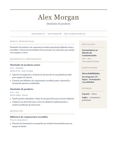 Primera página PDF de la plantilla Vellum