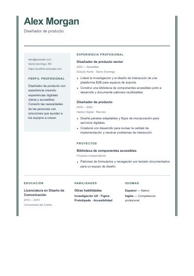 Primera página PDF de la plantilla Venture